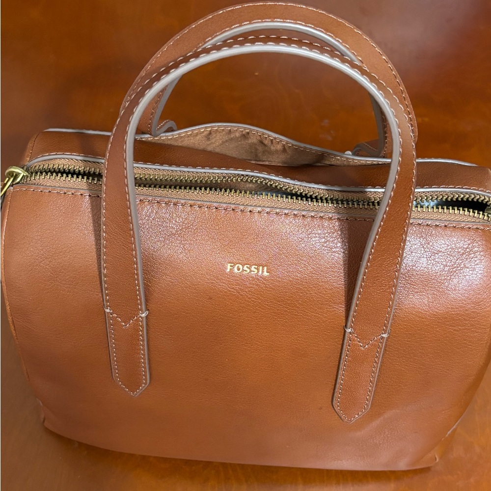 Fossil Tan Leather Satchel